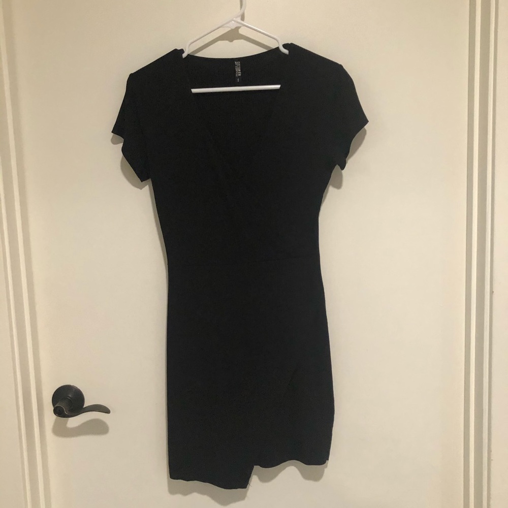 Black Ribbed Cotton On Dress